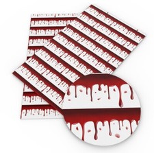 Halloween Horror FAUX LEATHER SHEET 8" X 12" 1107807 Blood Splatter Drip LITCHI
