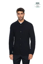 1600$ GIORGIO ARMANI Jacket Blouson Blue Navy Wool Matelassè 38 US / 48 EU