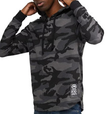 Marc Ecko Unltd Mens Hooded All Over Print Stunner Thermal Sweater Camo NWT