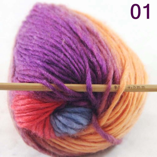New 1Ball x 50g Chunky DIY Needle crafts Hand-Woven Knitting Scores Wool Yarn 01 - Picture 3 of 24