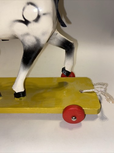 Antikes Holz Pferd Deutsches Zugspielzeug auf Rädern Made in DDR Top Zustand! - Bild 8 von 15