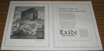 #ad 1924 Vintage Ad Exide Batteries Electric Storage Battery Co. PhiladelphiaPA $10.75