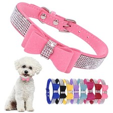 Bling Small Dog Collars for Female Dogs, Sparkling Rhinestone Dog Collar with...