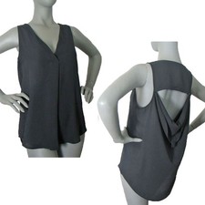 NWOT Banana Republic Size: Small Black Semi-Sheer Sleeveless Top Draped Back