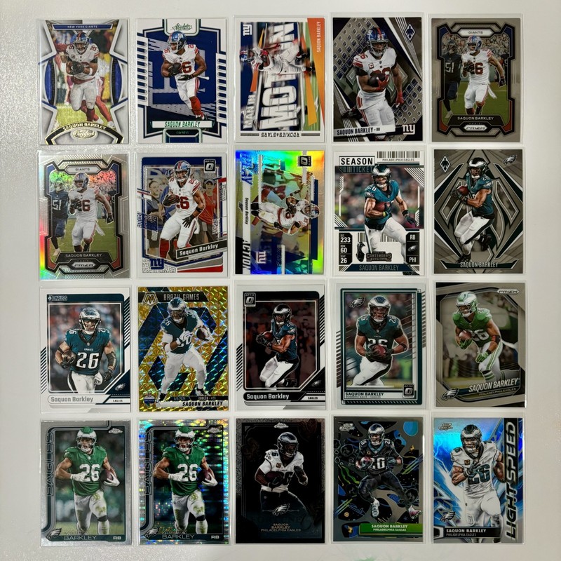 Saquon Barkley LOT OF 20 Prizm Silver Yellow Reactive Topps Chrome Pulsar Cosmic
