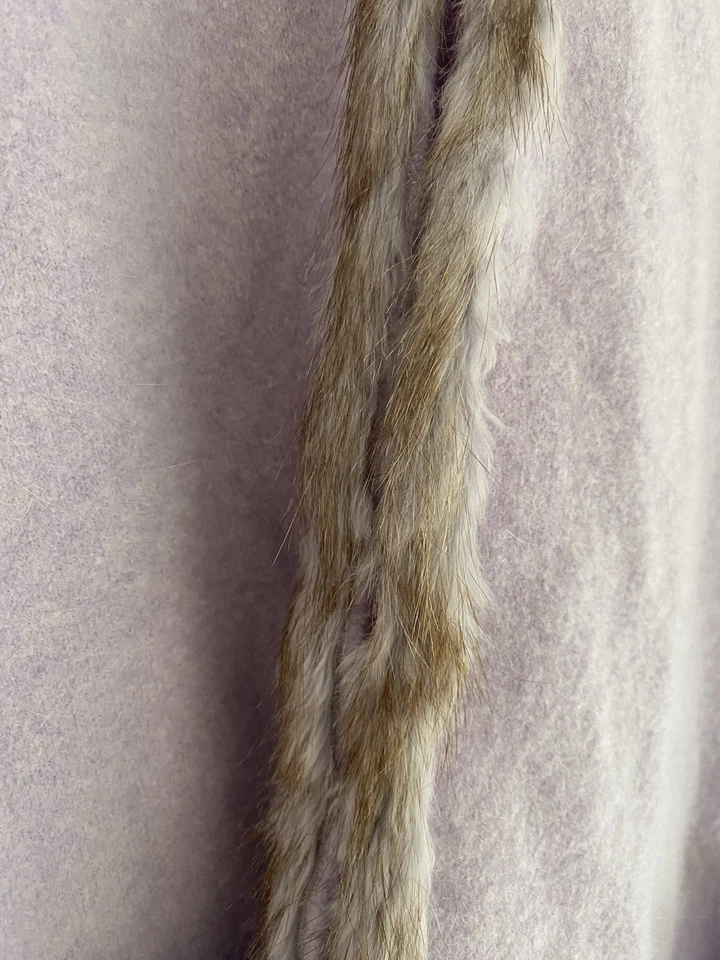 Wolle Angora Damen Weste Gr 46 mit Kunstpelzbesatz in Fliederfarbe - Bild 3 von 4