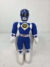 Vintage 1993 Mighty Morphin Power Ranger Blue Retro Plush Hard Head 14  Inch
