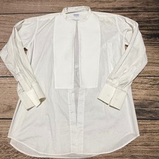 Brooks Brothers Tuxedo Shirt Mens 16 33 White Band Collar Bib Front England