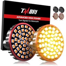 Upgraded Motorcycle Rear LED Turn Signals: 2-Inch 1156 Bullet 1156 Rear Amber