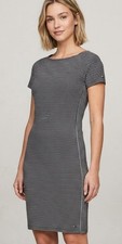 Tommy Hilfiger Striped Stretch Short Sleeve T Shirt Dress Sz L