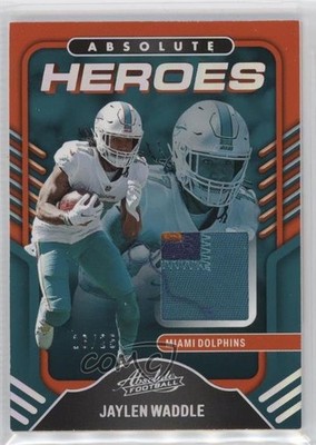 2022 Panini Absolute Heroes Memorabilia Holo Silver 16/25 Jaylen Waddle 19zq