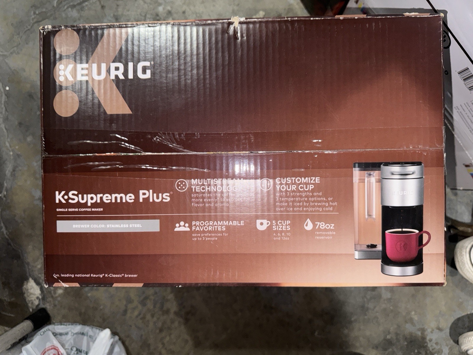 Keurig K-Supreme Plus Single Serve K-Cup Pod Coffee Maker Black Stainless NEW