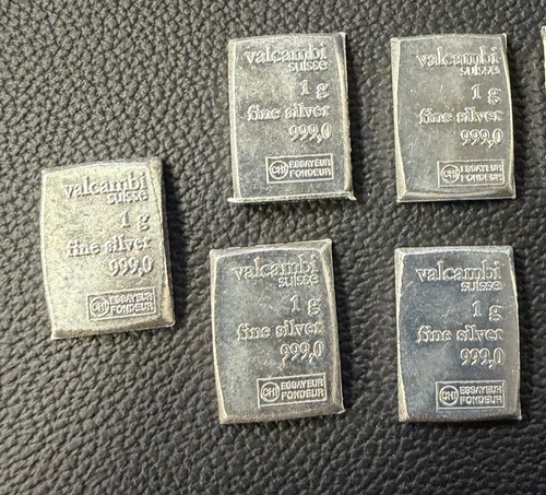 Valcambi a total of 5  1 Gram Silver Bar - NEW Au .999 Pure Silver
