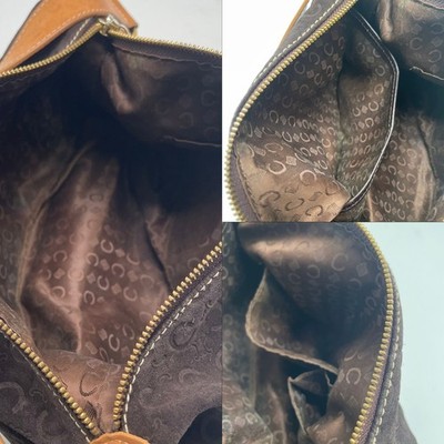 CELINE One Shoulder Bag C Macadam Suede Leather Brown Shoulder