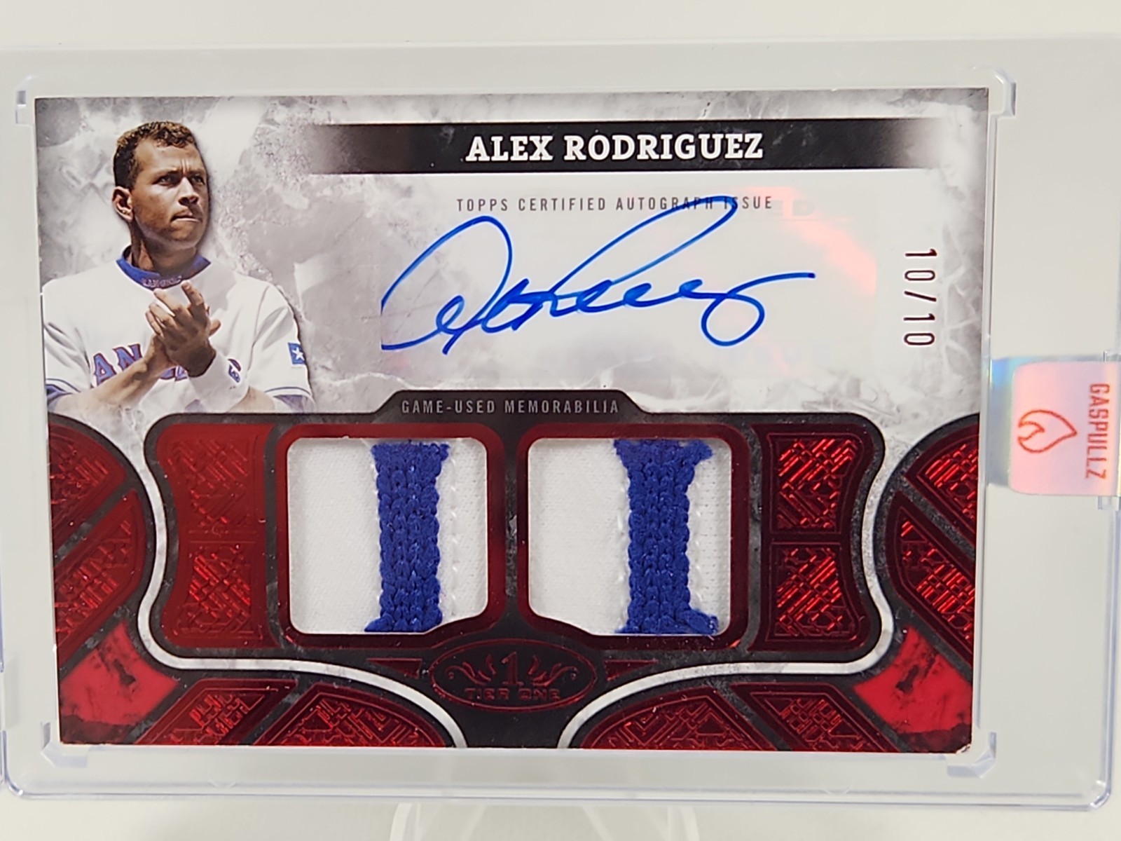 ALEX RODRIGUEZ 2025 TOPPS TIER ONE GAME USED PATCH Red AUTO /10 YANKEES AT1R-AR0 view 6