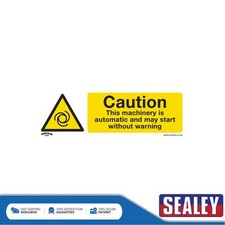 Image of Sealey Worksafe� Caution Automatic Machinery Safety Sign Rigid Plastic 10 Pack