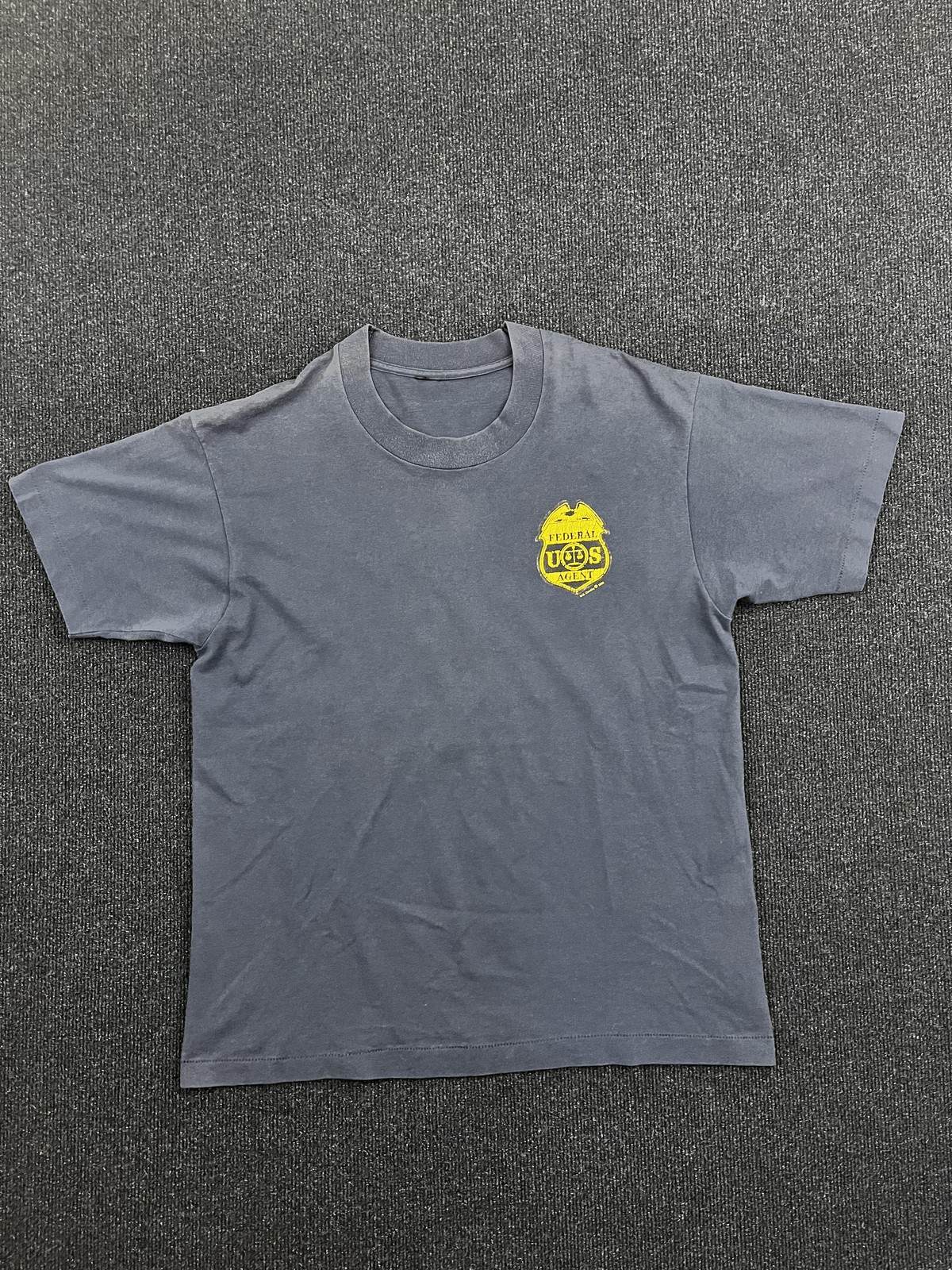 Camisa De Colección Agente Federal UDS Para Hombres Pequeña Azul Insignia de Aplicación de la Ley Camiseta Años 90