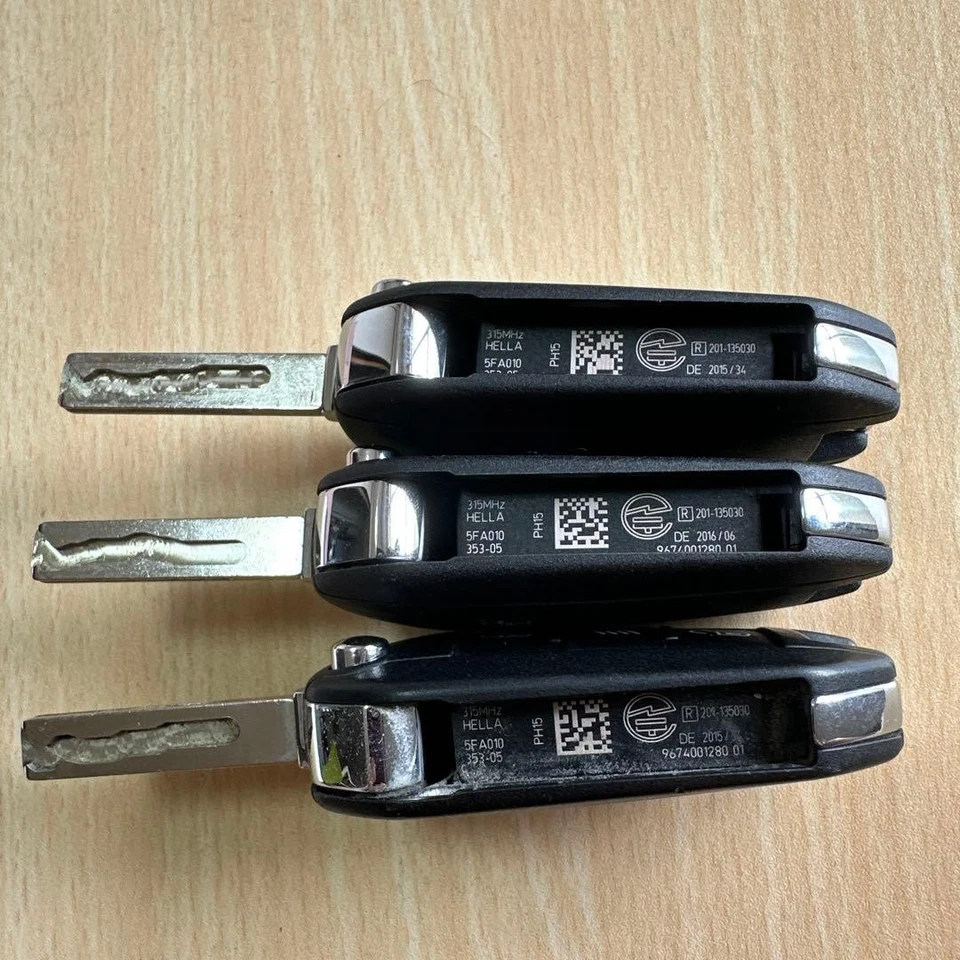 Peugeot Genuine Smart Key Spare (Set of 3) Used, Universal Compatibility HH1 Foto 3 de 3