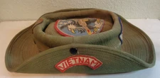 Original In Country Vietnam & Thailand Used Boonie Hat With Cloth Patches