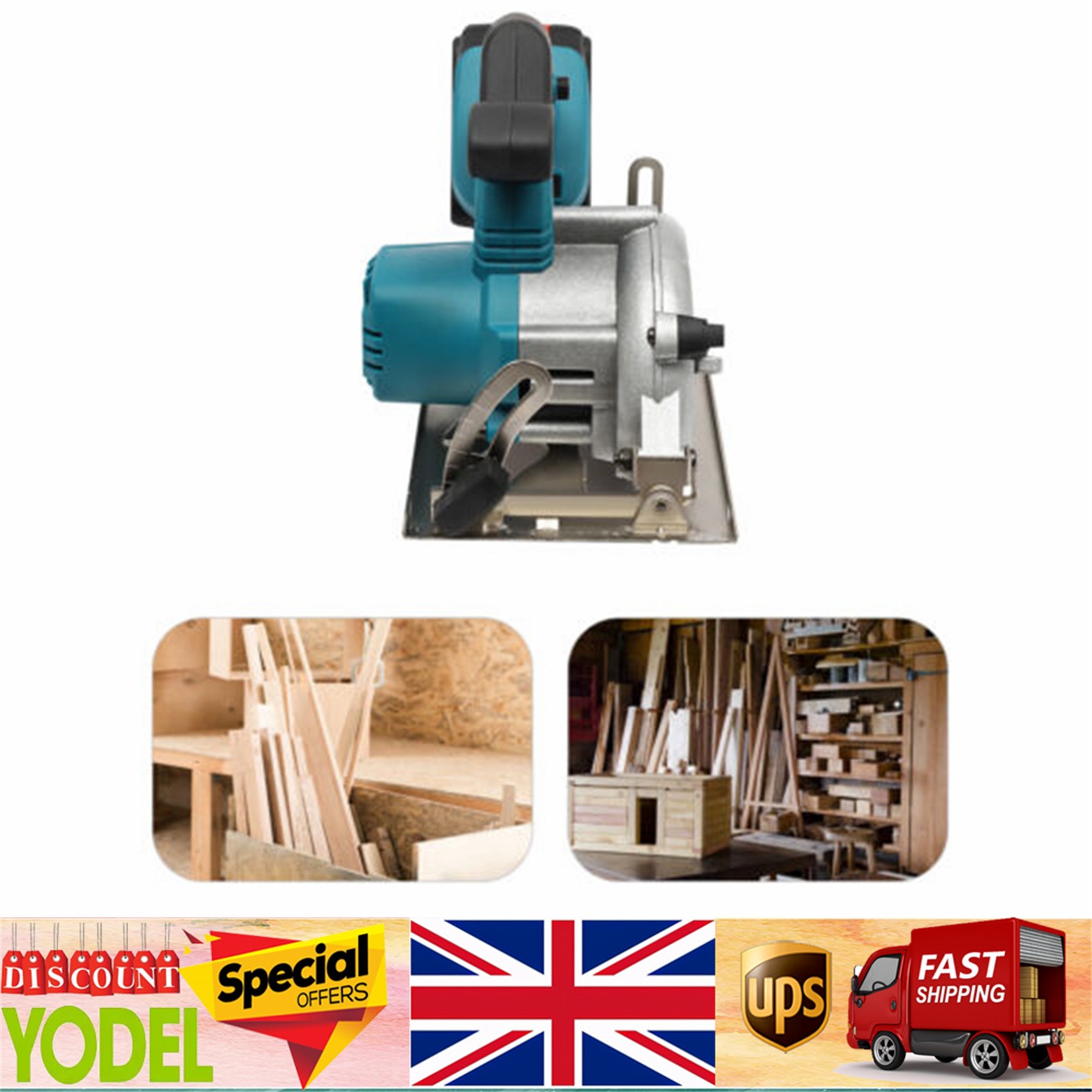 Cordless Circular Saw, Circular Saw 4.0Ah Battery, 4000RPM, 0-45° Bevel Cutting