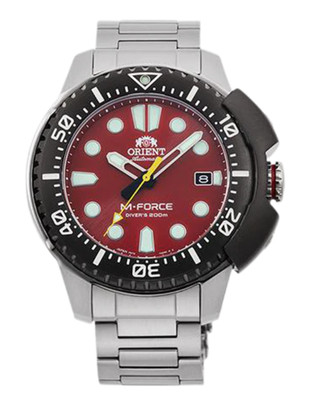 Orient M-Force Automatic Red Dial RA-AC0L02R00B Sapphire 200M Diver Mens Watch