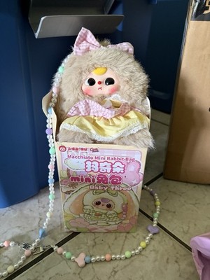 Choco Macchiato Mini Rabbit Plush Mini Zipper Bag Beige/Pink/Yellow 2023