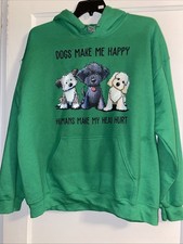 Dogs Make Me Happy Humans Make My Head Hurt Gildan Heavy Blend XL Hoodie WARM