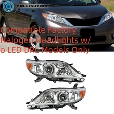 For Toyota Sienna 2011-2016-2020 Headlight Driver&Passenger Side Halogen Chrome