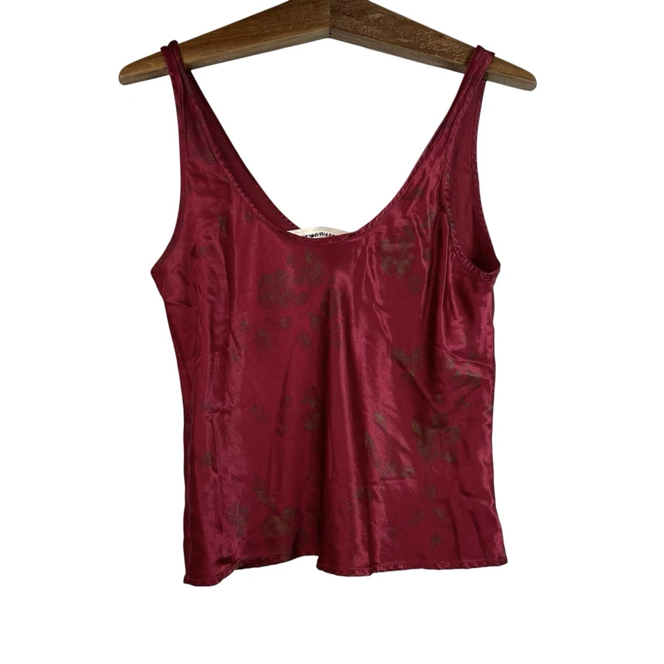 VINTAGE Victoria’s Secret Red Floral Satin Tank Top Y2K Size M - Image 2 of 4