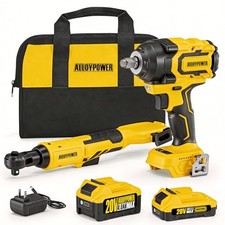 1/2'' Brushless Impact Wrench 516 ft-lbs(700 Nm) and 3/8'' Cordless Yellow
