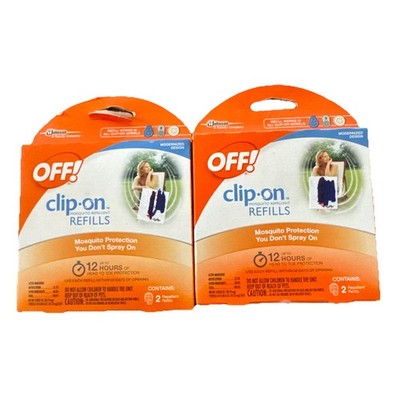 OFF! Clip-On Mosquito Repellent Box of 2 Refills 12 Hr Bug Protection LOT OF 2