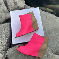 MM6 Maison Martin Margiela Keilschuhe Wedges Pepe Toe Boots Two Tone Pink Beige