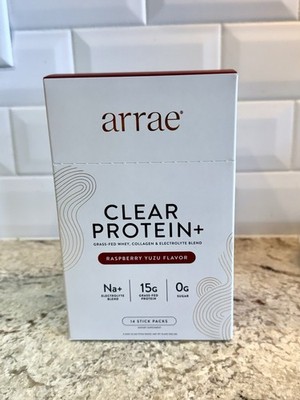 NEW Arrae Clear Protein Plus 15g Grass-Fed Raspberry Yuzu Zero Sugar EXP 7/27