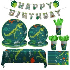 Dinosaur Birthday Decorations, 170 Pcs Dinosaur Party Supplies Including Bann...