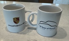 Pair of Vintage 50 Years Of Porsche Anniversary Mug