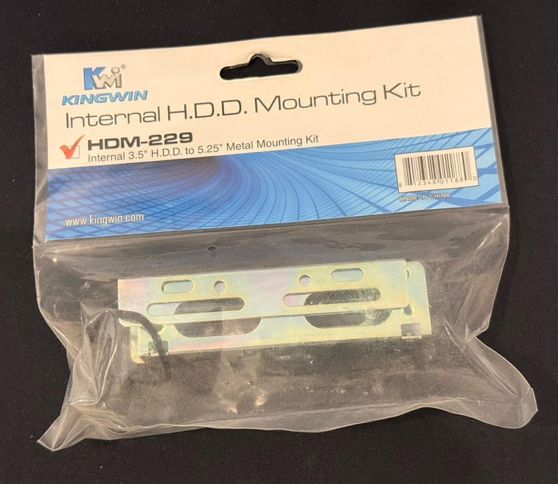 Kingwin HDM-229 Internal 3.5-Inch HDD to 5.25-In Metal Mounting Kit - New