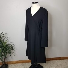 Talbots Dress Womens 8 Long Sleeve Belted Midi Lined Split Cuff Career Elegant