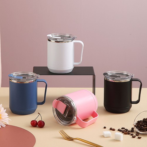 White Coffee Mug 460ml 304 Stainless Steel Liner Leakproof Elegant Portable SET - Bild 2 von 12