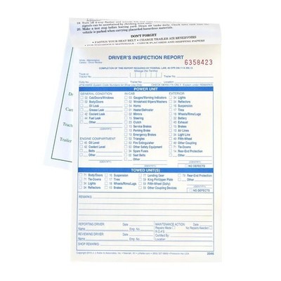 J. J. Keller Detailed DVIR Book 10-pk., 2-Ply Carbonless, Blue Ink, 5.5'' x 8.5''