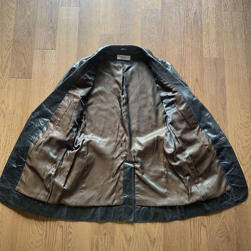 CHAQUETA A MEDIDA USADA [VINTAGE] AÑOS 80 90 Dテ瓜ERT CUERO BUENA Foto 4 de 4