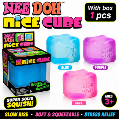 Nee Doh Nice Cube Stress Crunchy Sensory Fidget Toy Squishy Squeeze Cooling Cube