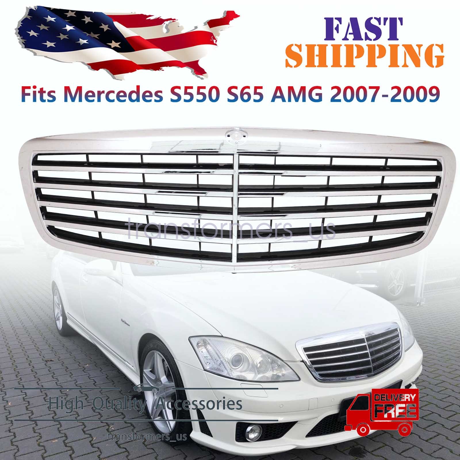 Fits Mercedes S550 S65 AMG 2007-2009 22188000839040 Front Upper Grille