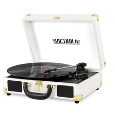 Victrola Vintage 3-Speed Bluetooth Portable Suitcase Record Player with Built-in