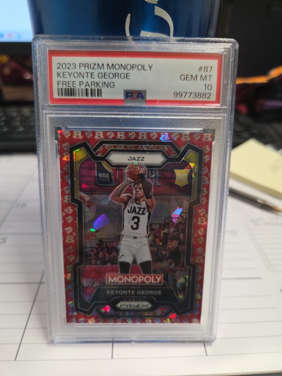 2023-24 Panini Prizm Monopoly Keyonte George Free Parking #87 PSA 10
