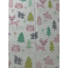 Cloud Island Baby Blanket Receiving Flannel Woodland Forest Animal Deer Owl Tree