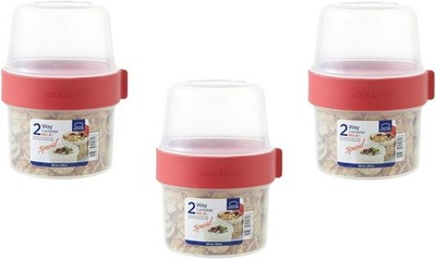 Lock & Lock Two-Way Müsli-to-go-Becher aus Kunststoff ? 3er Vorratsdosen 