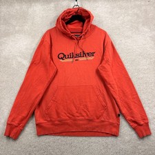 Quiksilver Hoodie Adult Size Large Orange Lon...