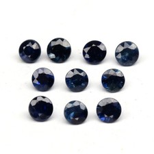 💎 10pcs Lot 0.65ct t.w Round Brilliant Natural Blue Sapphire - Heated, Gems