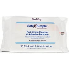 Safe N Simple Peri Stoma Cleanser and Adhesive Remover Wipe 50 Count New Sealed
