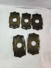 Amerock Vintage Satin Brass Look Round Hole Switch /Plug Plate Set of 5